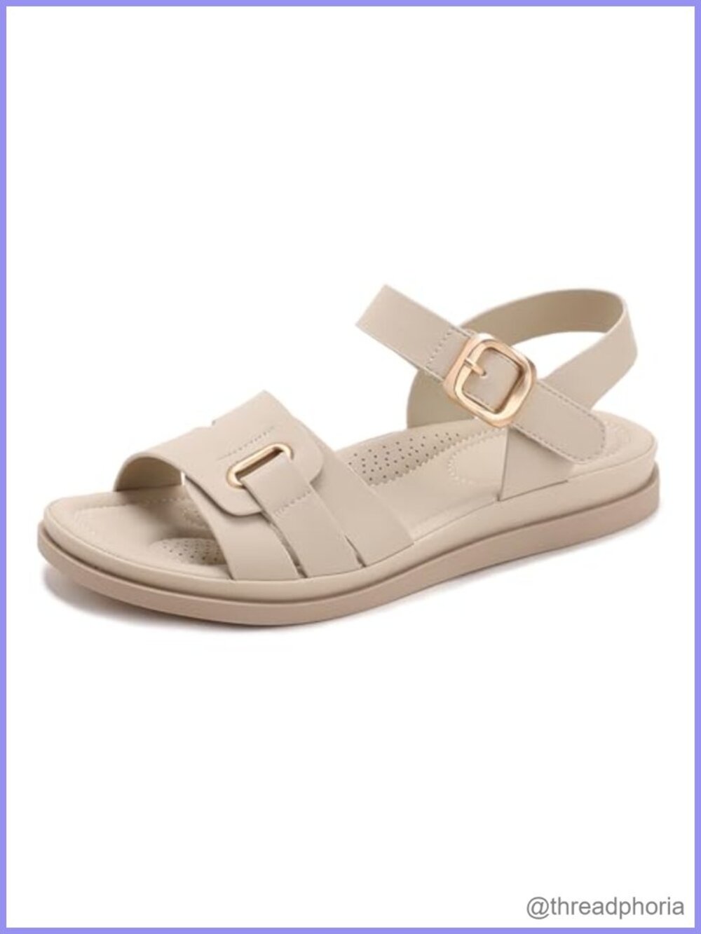 Womens Flat Sandals Arch Support Open Toe Walking Comfy Low Wedge
